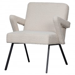 ARMCHAIR CL BOUCLE NATURAL    - CHAIRS, STOOLS